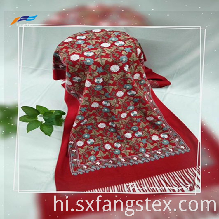 Elegant Design Floral Embroiderd Ladies Polyester Scarf 6